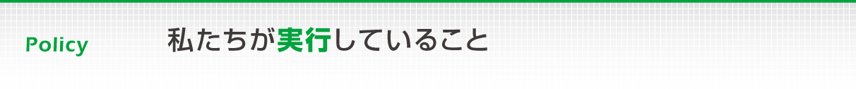 私たちが実行していること